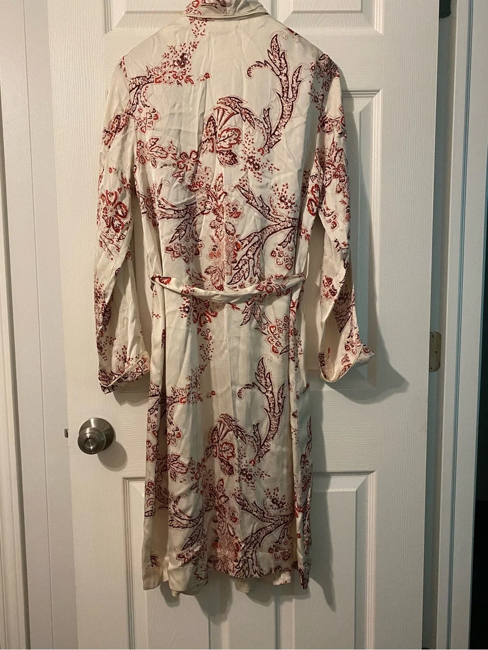 Aritzia Wilfred Pilier Jacket Robe kimono Floral Paisley Silk Luxury Size XS - Picture 10 of 13